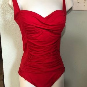 La Blanca Red Island Goddess Ruched Takini 🌴